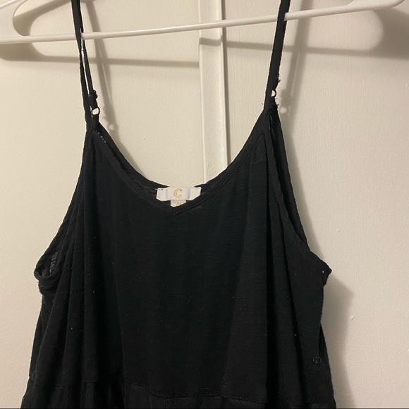 Black Ruffled Tank Top - Picture 2 of 6